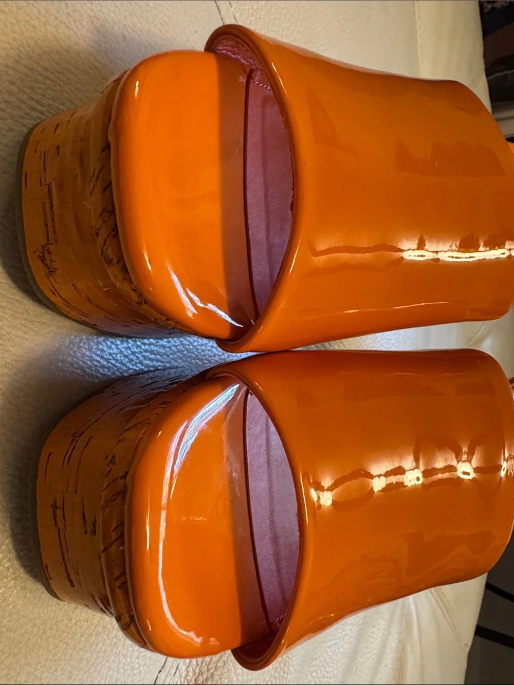 🧡 NEW Orange Wedge Sandals - Women 7